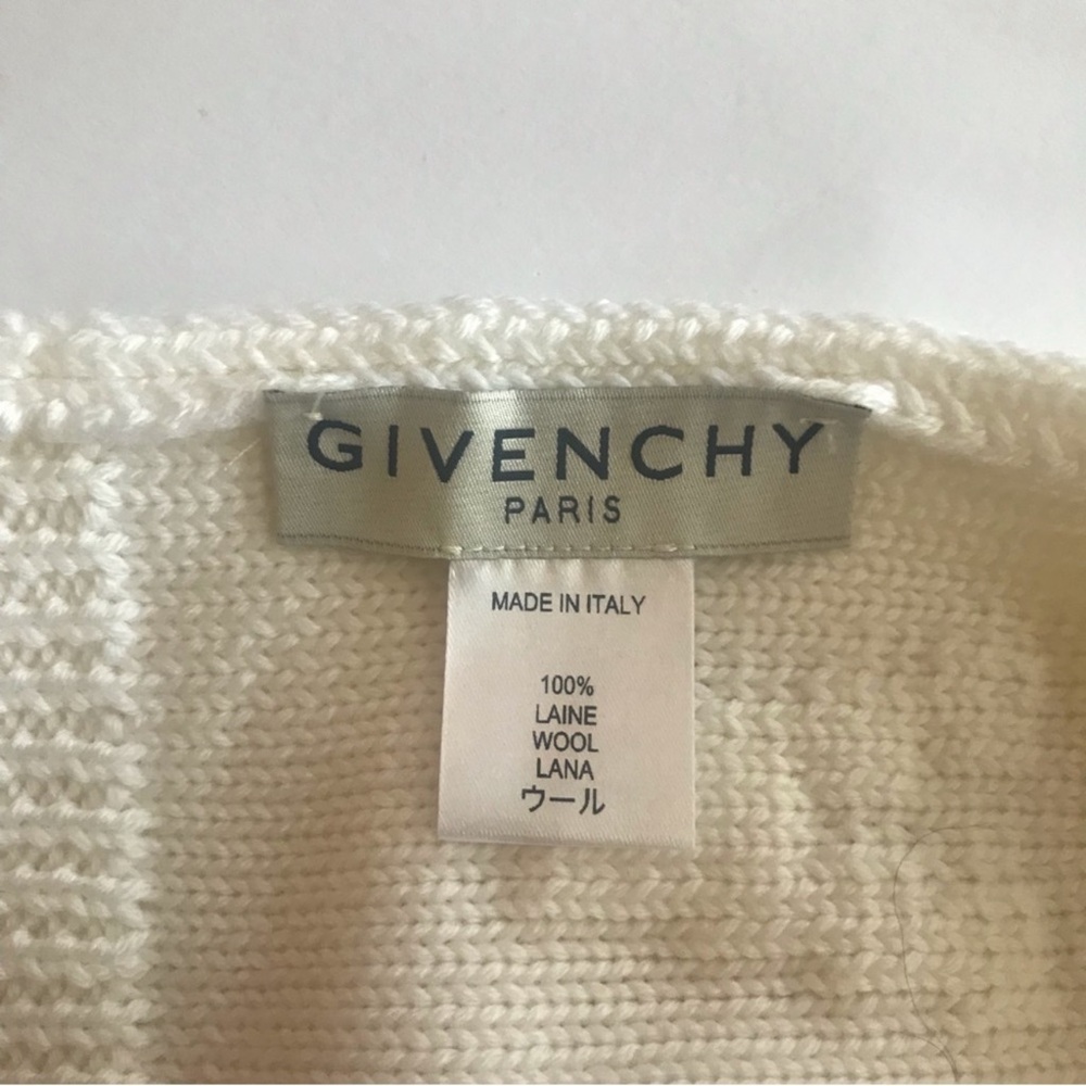 NWT Givenchy Tonal Raised Logo Jacquard Knit Wool Beanie Cream Off White - Picture 11 of 15